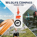 Big Discoveries Wildlife Compass for Kids - Children's Compasses for Camping, Hiking, and Exploring | Break-Away Neon Lanyard by TinyTreasures Baby Boutique