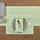 Solino Home Linen Table Runner 120 Inches Long - 100% Pure Linen Light Green Table Runner 14 x 120 Inch - Classic Hemstitch by CozyNest Decor