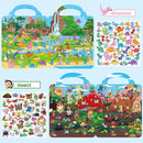 6 Set Reusable Sticker Books for Toddlers 2-4,1-3, Kids 3D Puffy Stickers (Dinosaurs, Forest, Town, Pets, Construction, Insects), Sticker Activity Books by TinyTreasures Baby Boutique