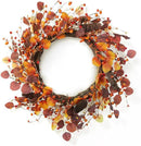 Glitzhome 22" D Fall Eucalyptus Berry Wreath, Artificial Wreaths Rustic Hanging Ornaments for Fall Front Door Wall Decor by CozyNest Decor