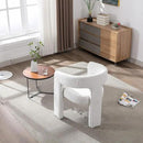 White Boucle Dining Chairs Set of 2, Modern Barrel Dining Room Chairs Upholstered Faux Fur Accent Chair with Arms and Round Back for Living Room Kitchen Armchair No Assembly Needed by CozyNest Decor