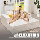 Hobestluk Modular Sectional Sofa Memory Foam Couch Sofa Bed Loveseat with Chaises Cloud Couch with Removable Cover Large Sectional Couches for Living Room (Plush White, Sofa Bed) by CozyNest Decor