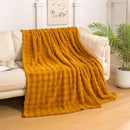 YUSOKI Luxury 3D Bubble Throw Blanket 2lb,All Ages,Home Decoration, (Gold,50 * 60inches) by CozyNest Decor
