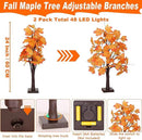 2 Pack 24 Inch Prelit Fall Maple Tree Fall Decor with 48 LEDs Timer Battery Operated Artificial Fall Light Up Tree Maple Acorn for Fall Thanksgiving Decorations Table Home Office Indoor Autumn Harvest by CozyNest Decor