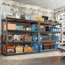 REIBII 48.2" W Garage Shelving, Storage Shelves Load 2600LBS, 4-Tier Adjustable Heavy Duty Metal Shelves for Warehouse, Pantry, Kitchen, 60.1" H X 48.2" W X 24" D, Black by CozyNest Decor