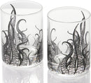 Octopus Tentacle Whiskey Glassware Set Of 2 9 Oz Handmade Craft Beer Cocktail Water Bar Rock Glass K by The Wine Savant
