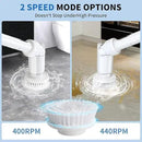 Electric Spin Scrubber - Cordless Cleaning Brush with Digital Display, 2 Speeds, 8 Brush Heads, IPX7 Waterproof, Adjustable Long Handle for Bathroom, Tub, Tile, Shower, and Car（Grey） by CozyNest Decor