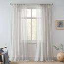 FMFUNCTEX Linen Sheer Curtains for Bedroom, Grey Curtains 96 inches Long for Living Room, Gray Farmhouse French Flax Blend Window Draperies, Rod Pocket 2 Panels Set by CozyNest Decor