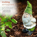 Alpine Corporation 12" Tall Traditional Outdoor Garden Gnome Yard Statue Decoration by GreenHaven Gardens