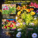 Solar Garden Lights, 3 Pack Swaying Solar Lights with 9 Butterflies & 21 Blooming Flowers, Solar Flowers Lights Outdoor Waterproof, Auto On/Off Solar Outdoor Lights for Yard Patio, Gift by GreenHaven Gardens