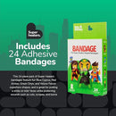 BioSwiss Bandages, Super Healers Superhero Shaped Self Adhesive Bandage, Latex Free Sterile Wound Care, Fun First Aid Kit Supplies for Kids and Adults, 24 Count by TinyTreasures Baby Boutique