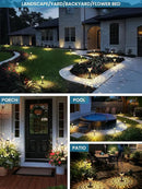 SOLPEX Solar Pathway Lights Garden Decor for Yard, Garden Lights Solar Powered Waterproof Landscape Lighting, Solar Outdoor Lights Porch Decor for Path Walkway Driveway (8 Pack Warm White) by GreenHaven Gardens