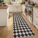 Lahome Checkered Outdoor Runner Rug, 2x8 Kitchen Runner Rugs for Non Skid Washable Entryway Carpet, Checkerboard Non Slip Non Shedding Carpet for Bedroom by CozyNest Decor