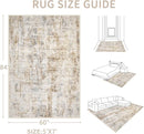 Area Rugs 5x7 Living Room: Washable Rug Modern Abstract Rugs Soft Non Slip Neutral Rug Stain Resistant Indoor Carpet for Bedroom Kitchen Dining Room Nursery Home Office Rugs(Blue Brown,5'x7') by TinyTreasures Baby Boutique