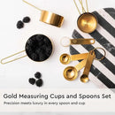 Gold Kitchen Utensils Set - 19-Piece Set Includes Stainless Steel Gold Utensils, White Silicone Tools, and Measuring Cups and Spoons - Luxury Kitchen Accessories for Modern Cooking, Serving, & Gifting by CozyNest Decor