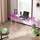 Acrylic Desk, Modern Study Table for HomeOffice-Extended Surface Multi-Purpose Console & EntrywayTable, Sturdy Lightweight Design（(42.5-inch, Pink) by CozyNest Decor