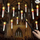 Halloween Decorations, 2023 Newest Floating LED Candles with Wand Remote Control, Witch Wizard Christmas Decor for Indoor Home Room Classroom Bedroom Birthday Party, 12pcs (White & Red), 6.6 by GreenHaven Gardens
