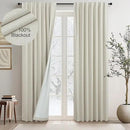DANCURTON 78 Inch Long Linen Blackout Curtains 2 Panels Set for 76-80 Inch Window Drapes Back Tab Rod Pocket Pleated Boho Room Darkening Curtains for Sliding Glass Door Thermal 52x78 in Length Beige by CozyNest Decor