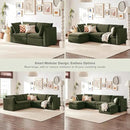 mopio Oversized Modular Sectional Sofa with Fully Removable Covers and Storage, Convertible U, L-Shaped and Sleeper Sectional, Modern Couches with Ottoman Chaise (Olive Green Velvet, Loveseat) by CozyNest Decor