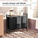 HOOBRO Laundry Sorter 3 Section, Laundry Hamper with Wheels, 3 × 11.5 Gal (43.4L), Rolling Laundry Basket, Pull-Out and Removable Oxford Fabric Bags, Greige and Black BG76XY01 by CozyNest Decor
