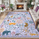 OJIA Animal Print Washable Rug 5x7 Area Rugs for Nursery, Soft Kids Bedroom Rug Ultra-Thin Non-Slip Modern Living Room Carpet, Stain Resistant Throw Carpet for Office Dining Room by CozyNest Decor