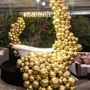 140pcs Gold Balloon Arch Kit, Gold Balloons of Different Sizes Pack of 18 12 10 5 Inch Party Balloon Kit for Birthday Party or Balloon Arch as Graduation Wedding Baby Shower Party Decorations by TinyTreasures Baby Boutique