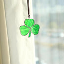 Handmade Stained Glass Clover Suncatcher Glass Panel St. Patrick's Day Christmas Decor for Garden Outdoor Indoor Window Hanging Decoration by GreenHaven Gardens
