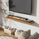 Fun Memories Rustic Elm Wood Floating Shelves for Wall, 48" Floating Shelf Wall Mounted, Long Floating Disply Shelf with Heavy-Duty Bracket for Living Room, Kitchen, Bathroom, Natural Color, Set of 1 by CozyNest Decor