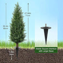 3FT Artificial Cedar Topiary Trees with Ground Spike, Set of 2 UV Resistant Fake Evergreen Bushes Shrubs Trees Artificial Plants Realistic Faux Cypress Plants for Indoor Outdoor Front Porch Garden by GreenHaven Gardens