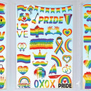9 Sheets LGBT Rainbow Window Clings, Pride Decorations Window Cling, Gay Love Heart Stickers, Double-Side Pride Wall Clings Decals for Pride Day LGBTQ Rainbow Party Parades Supplies Decor by CozyNest Decor