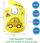 Amplim Baby Feeding Bib (3-Pack) Toddler/Baby Bibs for Eating. Waterproof, Adjustable, Lightweight. Eco-friendly PEVA material. BPA, Lead, Phthalate, Cadmium free by TinyTreasures Baby Boutique