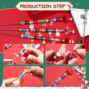 Beaded Garden Stake, DIY Fairy Wand Beaded Decorative Garden Stake Kit with 12IN Threaded Rod Crystal Stopper Top Large Holes Beads Christmas Decoration Pendants Outdoor Fairy Garden kit (110 Pieces) by CozyNest Decor