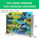 Humble Crew Supersized Toy Storage Organizer with 16 Removable Bins, Grey/Blue/Green/Yellow – Large Toy Storage for Toddlers Ideal for Kids' Rooms, Playrooms, and Nurseries - Modern Toy Bins for Kids by TinyTreasures Baby Boutique