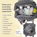 RUVALINO Diaper Bag Backpack-Expandable Baby Bag with up to 50% Capacity -Baby Essentials Bag with Changing Pad Insulated Bottle Holders & Pacifier Case, Waterproof, Dark Gray XL by TinyTreasures Baby Boutique