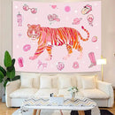 Lunerfex Y2K Tapestry Pink Tiger Wall Tapestry, Cute Tapestries for Bedroom Funny Tapestries Wall Hanging for Bedroom Living Room Decor Pink-3 44"x60" by CozyNest Decor