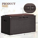 Greesum 100 Gallon Resin Deck Box Large Outdoor Storage Boxes with Cushions for Garden Tools, Patio Furniture Pillows, Pool Supplies, Dark Brown by GreenHaven Gardens