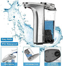 Automatic Soap Dispenser, Touchless Dish Soap Dispenser 17oz/500ml with Upgraded Infrared Sensor, 5 Adjustable Soap Dispensing Levels, Liquid Hand Dispenser for Bathroom (Silver Set) by CozyNest Decor