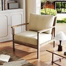 Giantex Mid Century Modern Accent Chair, Wooden Arm Chair w/Solid Wood Frame, Removable Seat Cushion & Pillow, Vintage Comfy Reading Chair for Living Room, Bedroom, Study by CozyNest Decor