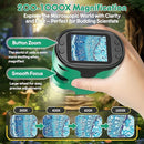 1000X Handheld Microscope for Kids 4K 2.0" Screen Rechargeable Mini Pocket Digital Microscopes w/Slides Kit Portable Edu Gift Age 4-6 8-12 Children Students (Green) by TinyTreasures Baby Boutique
