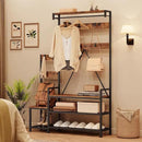IDEALHOUSE Hall Tree with Bench and Shoe Storage Parent-Child Coat Rack Shoe Bench Industrial Coat Tree Entryway Large Organizer with Shoe Rack, Storage Cubbies, Hooks, and Top Shelf by CozyNest Decor