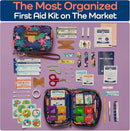 KeepGoing Travel First Aid Kit for Kids – 130 Pc. for Car, Home, Purse, Diaper Bag & Backpack with Latex-Free Bandages - Mini First Aid Kit Travel Size TSA-Approved by TinyTreasures Baby Boutique