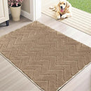 Stiio Dirt Trapper Door Mat 24x35.5 Inches, Front Doormat Indoor Outdoor Entrance Low Pile, All-Season, All-Weather Absorbent Entry Rug, Washable Non Slip Rug for Entryway, Brown by CozyNest Decor