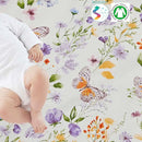 Brandream Wildflower Butterfly Crib Bedding Sets for Girls Nursery Set 3-Piece Farmhouse Quilt Comforter Set, Baby or Toddler Fitted Sheet, Double Crib Skirt, Cotton by TinyTreasures Baby Boutique