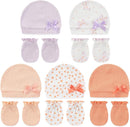Cute Baby Girl Hats Mittens Set 10-Pack New Born Boy Caps Gloves Suit 0-6 Months Infant Accessories by TinyTreasures Baby Boutique