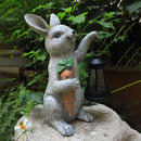 Garden Statues Rabbit Solar Lantern Outdoor Handmade Resin Statue Bunny with Cute Carrot for Patio, Yard,Mother's Day Gift Ideas (rabbit1) by CozyNest Decor
