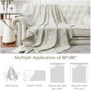 JINCHAN Boho 100% Cotton Muslin Blanket 3-Layer Twin Size Geometric Lightweight Reversible Soft Cozy Throw for Couch Sofa Bed All Season Coverlet Gift Bedroom Living Room Decor Light Grey 60x80 Inches by CozyNest Decor