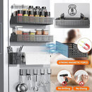 Magnetic Spice Rack for Refrigerator 2 Tiers and Paper Towel Holder and Utensil Holder, Magnetic Refrigerator Organizer, Strong Magnetic Fridge Shelf, Side Fridge Storage Rack for Kitchen by CozyNest Decor