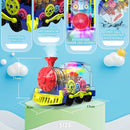 Kizeefun Light Up Train Toy for Toddlers: Transparent Gear Car Toy for Kids with Cool Light and Music Educational Crawling Toys for Baby Boys and Girls by TinyTreasures Baby Boutique