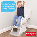 Fisher-Price™ Potty Training Seat with Step Stool Ladder, 2-in-1 Potty Training Toilet for Toddlers with Splash Guard, Anti-Slip Pads, Cushioned Seat (Gray) by TinyTreasures Baby Boutique