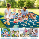 Extra Large Picnic Blanket Waterproof,80"x 80"Foldable Machine Washable Beach Blankets,Outdoor Blanket for 6-8 Adults,Picnic Mat Suitable for Indoor Crawling,Park Beach,Camping,Hiking,Travel( Blue) by TinyTreasures Baby Boutique